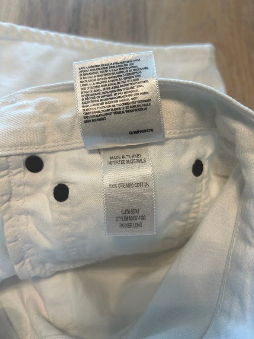 AGOLDE Parker Long High Rise Organic Cotton Denim Shorts White A9127-1183 - Picture 6 of 11
